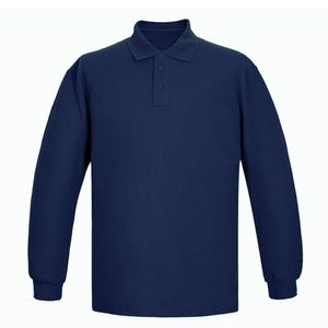 Polera Piqué Manga Larga Hombre Azul Claro