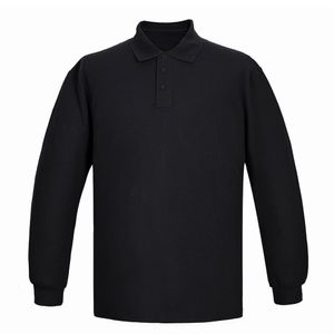 Polera Piqué Manga Larga Hombre Negro