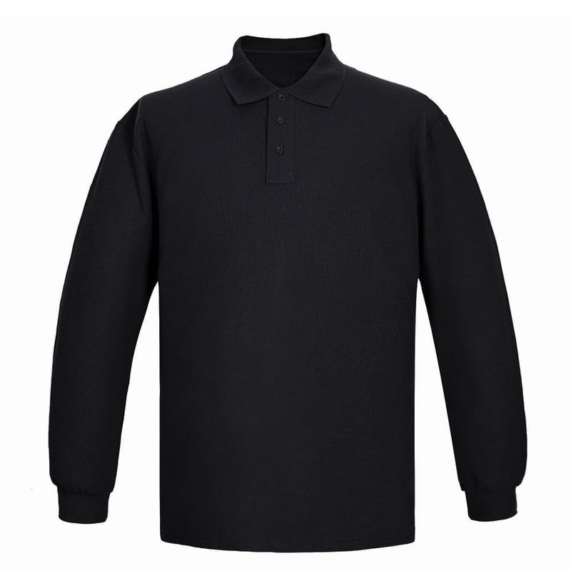 Polera pique de manga larga negra