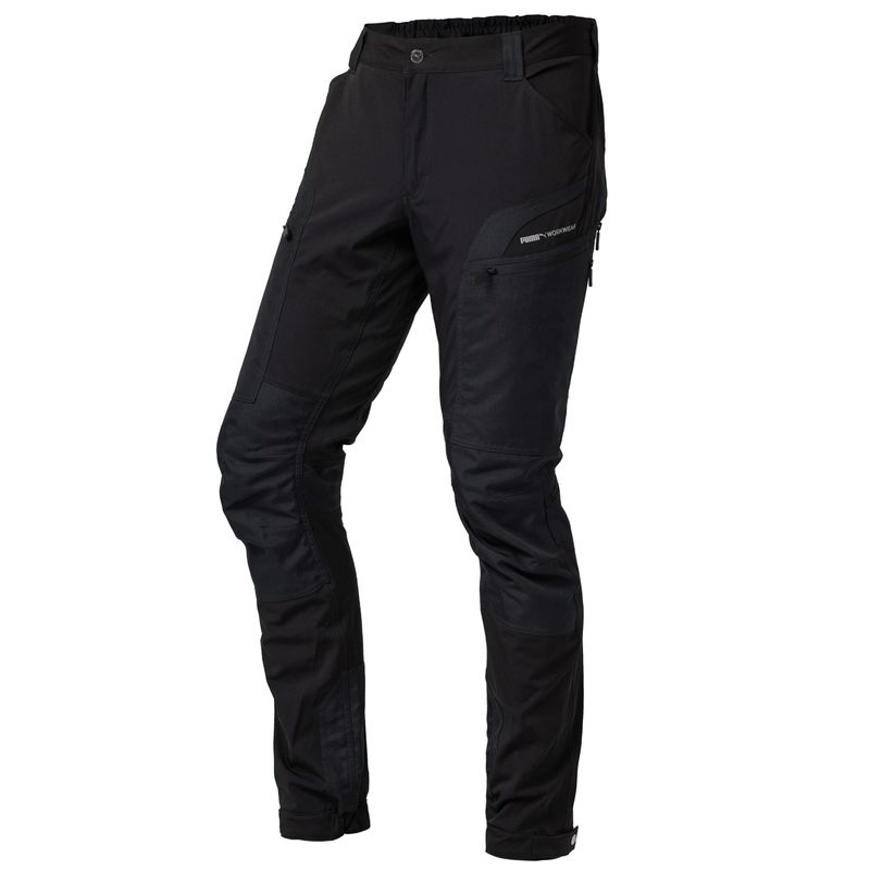 Pantalón Outdoor Negro Spandex Puma, vista frontal fondo blanco