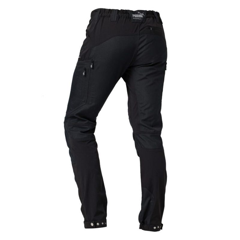 Pantalón Outdoor Negro Spandex Puma, vista trasera fondo blanco