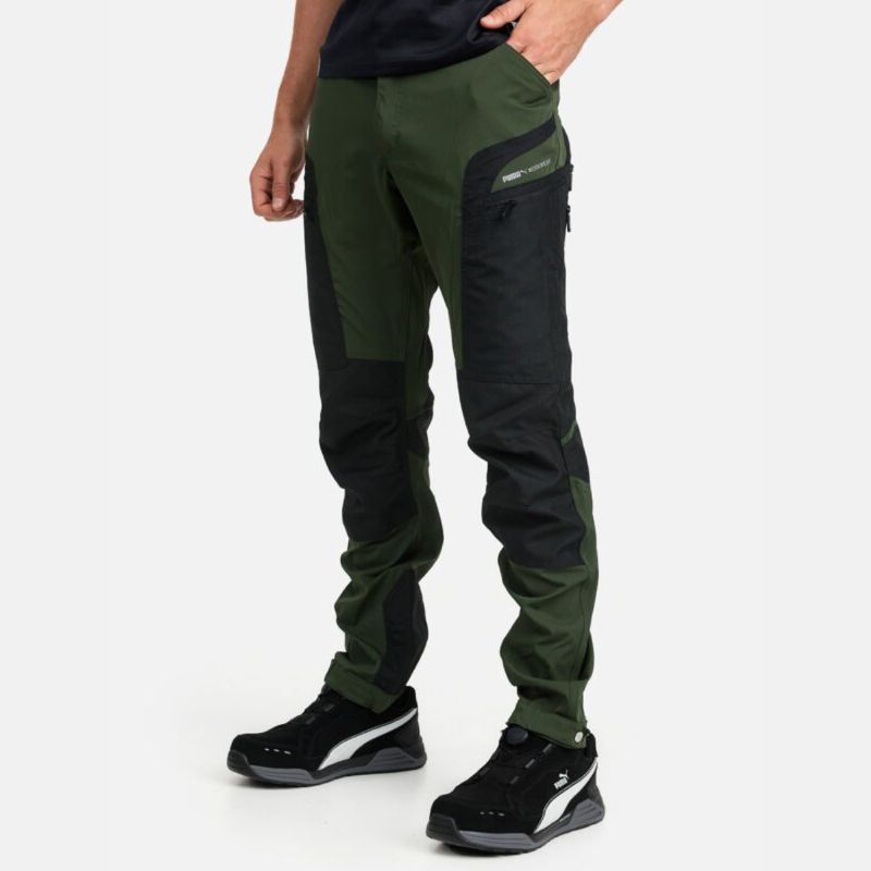 Pantalón Outdoor Verde Spandex Puma, vista lateral izquierda