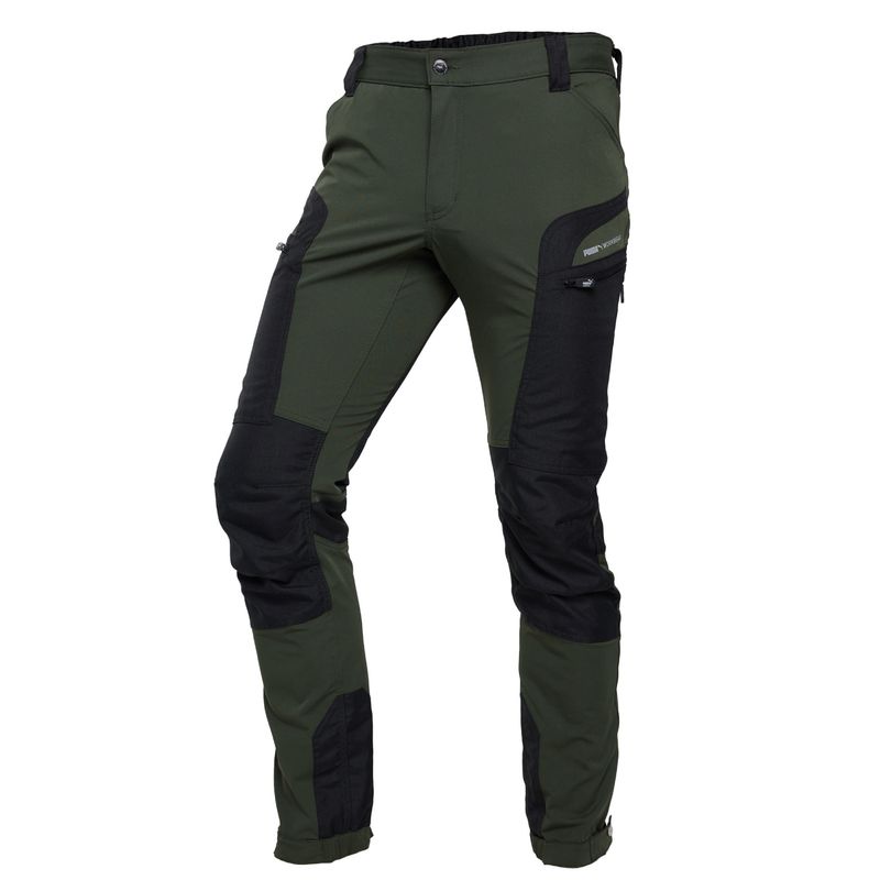 Pantalón Outdoor Verde Spandex Puma, vista frontal fondo blanco